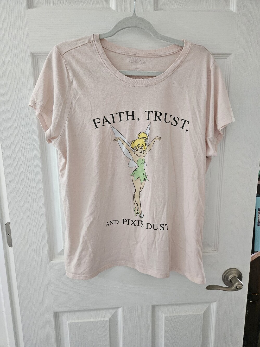 Disney Pink Tinker Bell Graphic Tee - Faith, Trust and Pixie Dust